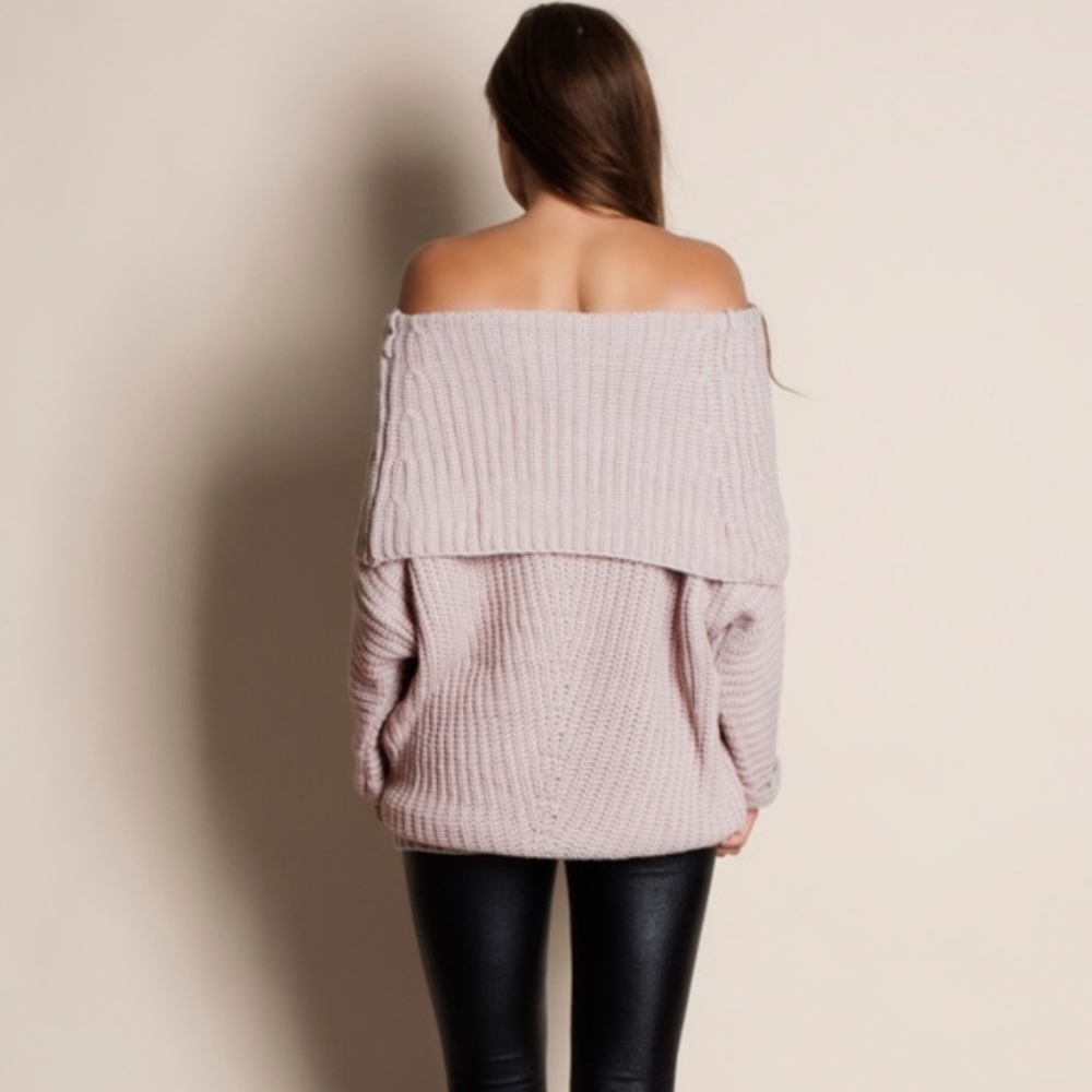 FIONA Off Shoulder knit Sweater - light mauve - Picture 4 of 4